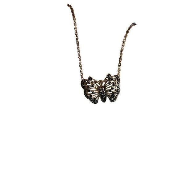 FAS SS Marcasite Butterfly Necklace - Picture 10 of 13